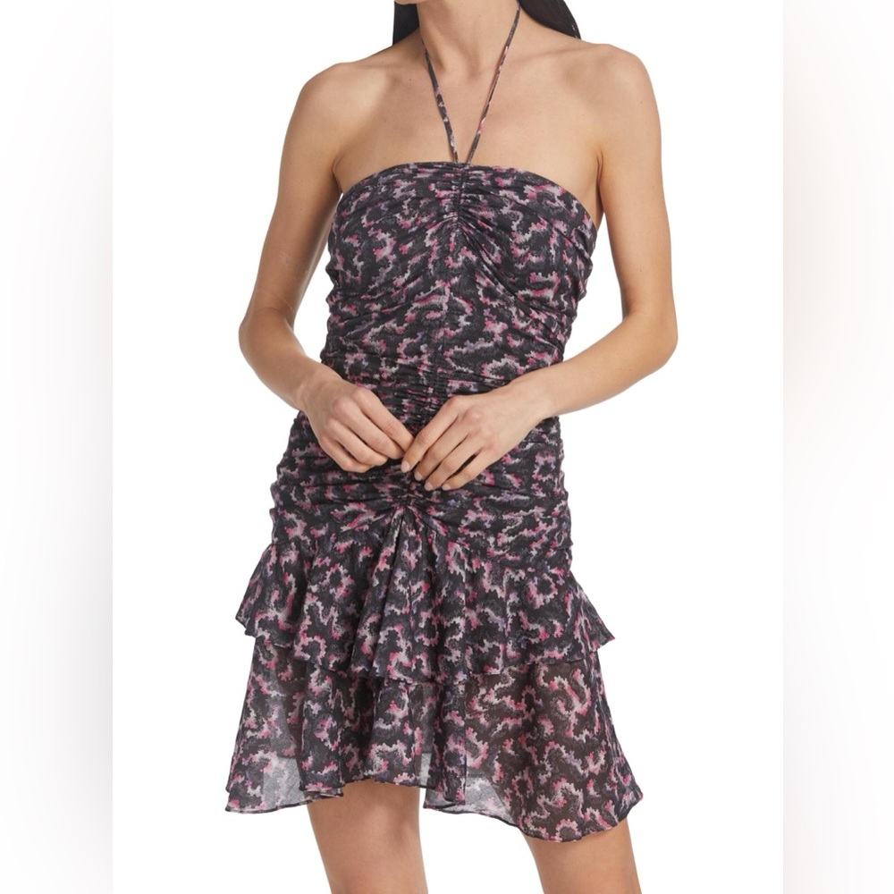 ETOILE ISABEL MARANT Ilanka Halter Neck Ruched-Front Mini Dress